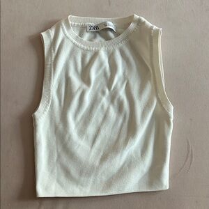 Zara Ivory Sleeveless Tank